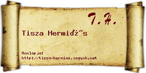 Tisza Hermiás névjegykártya